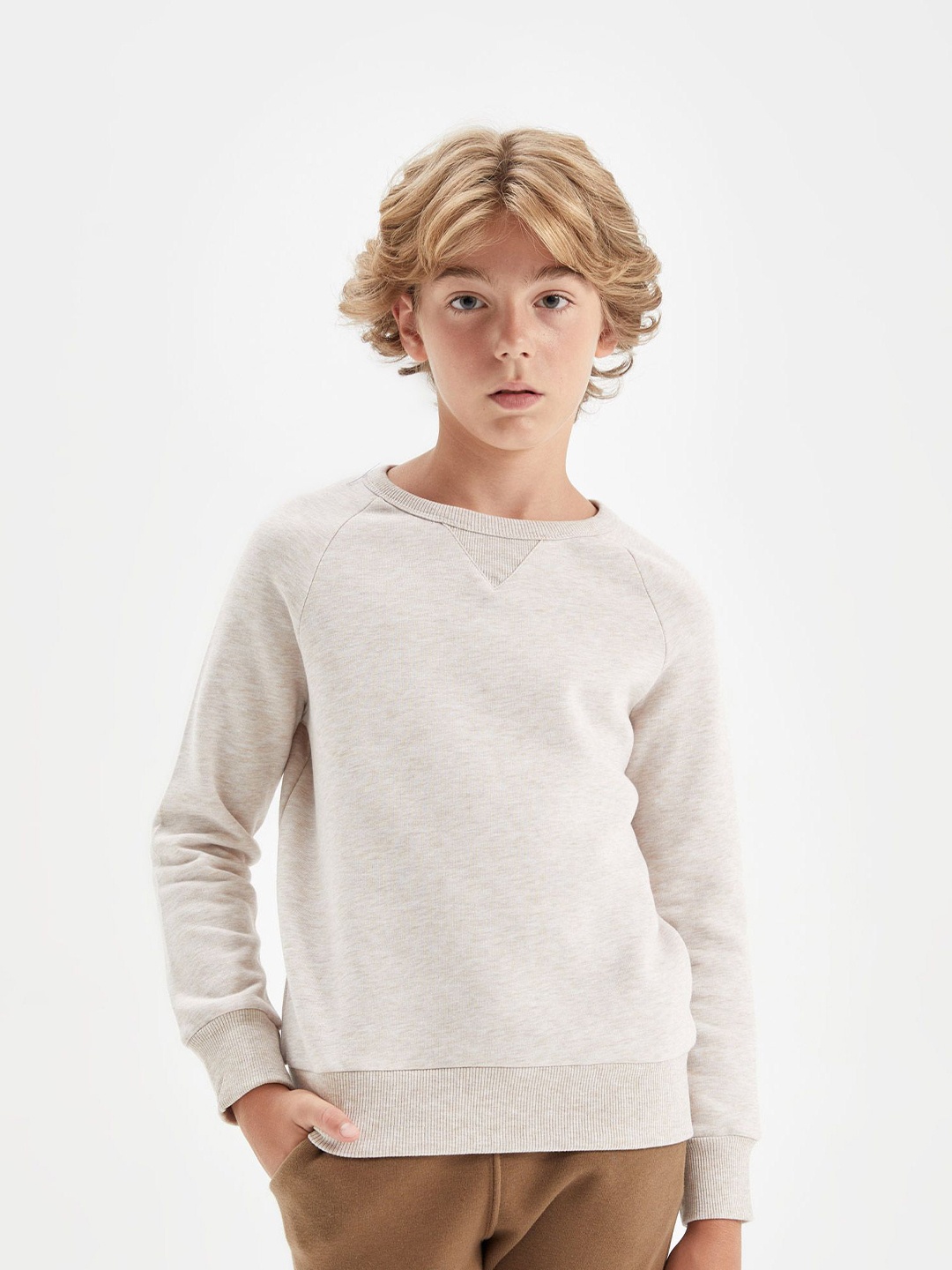 

DeFacto Pullover Sweatshirt, Beige