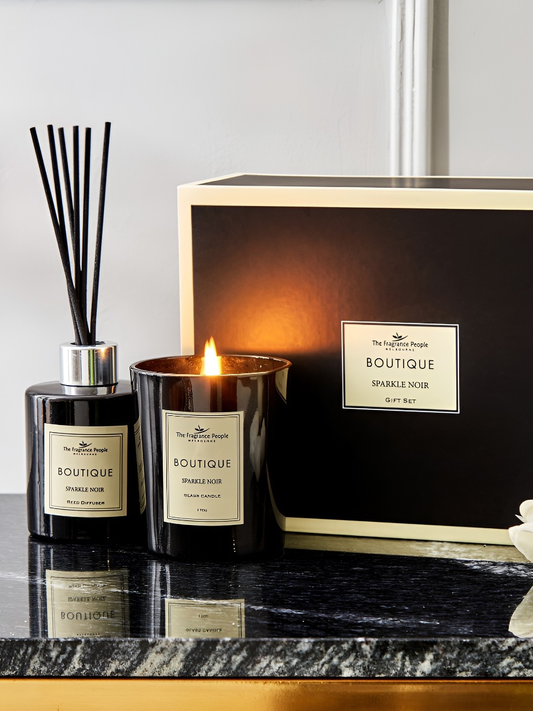 

Home Centre Black Printed Glass Boutique Sparkle Noir Fragrance Gift Set