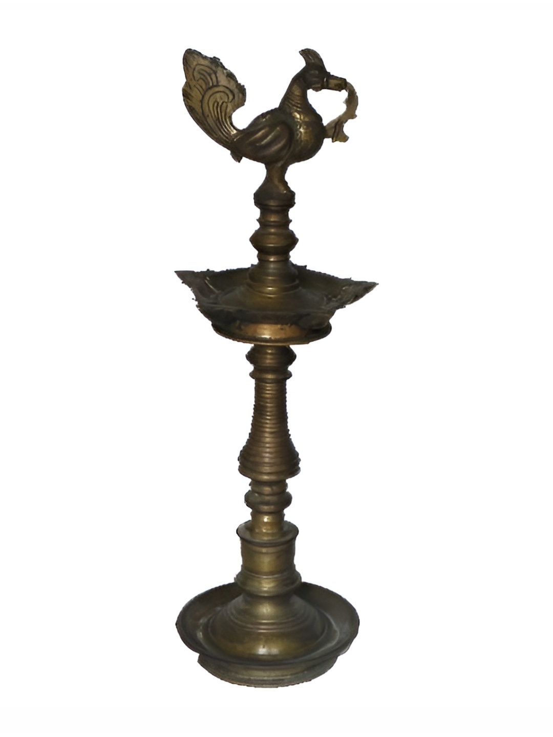 

Indianshelf Textured Brass Pooja Diya, Bronze