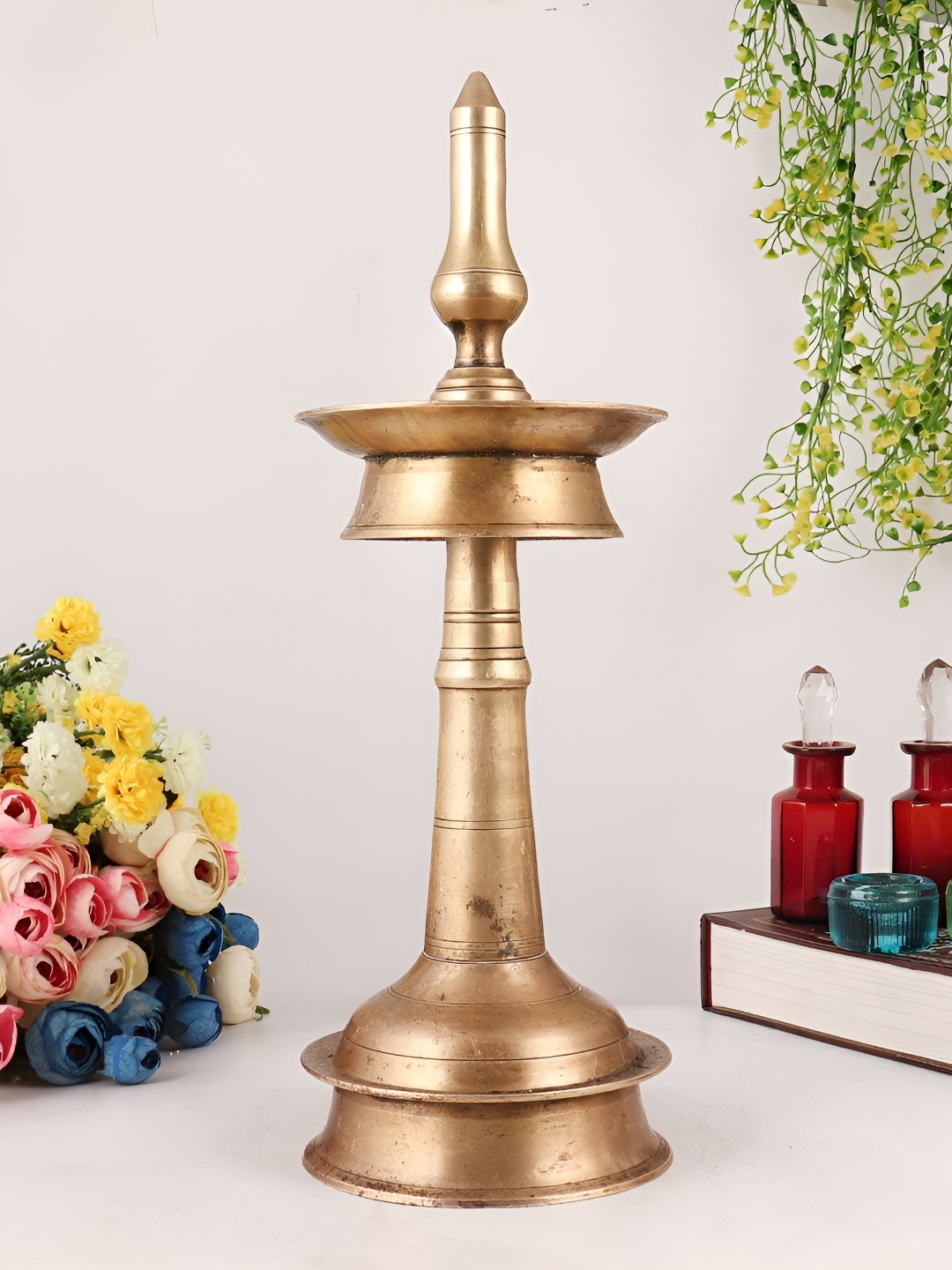 

Indianshelf Gold-Toned Textured Brass Pooja Diya