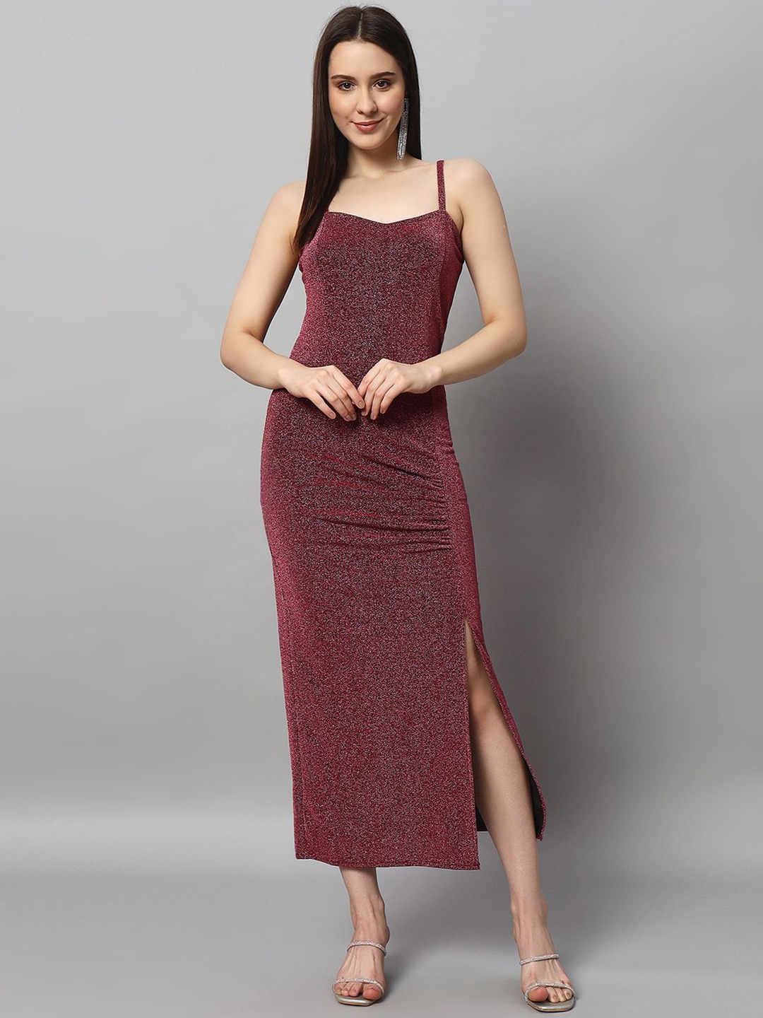 

VAARARO WomenBodycon Maxi Dress, Burgundy