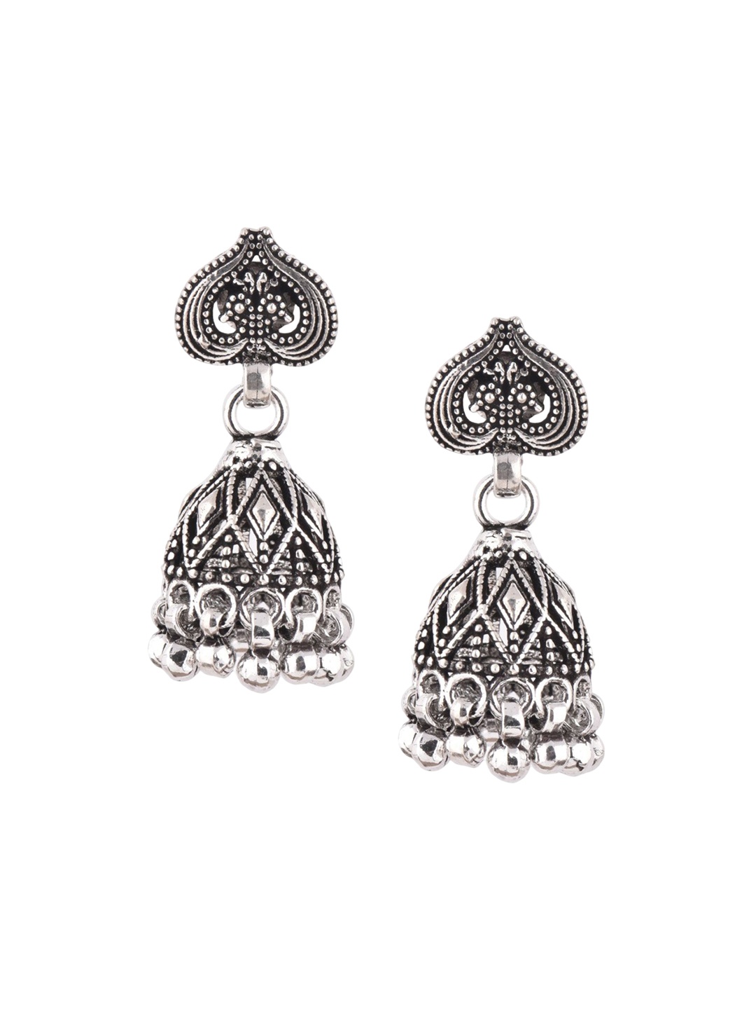 

Indianshelf 92.5 Sterling Silver Beaded Dome Shaped Jhumkas