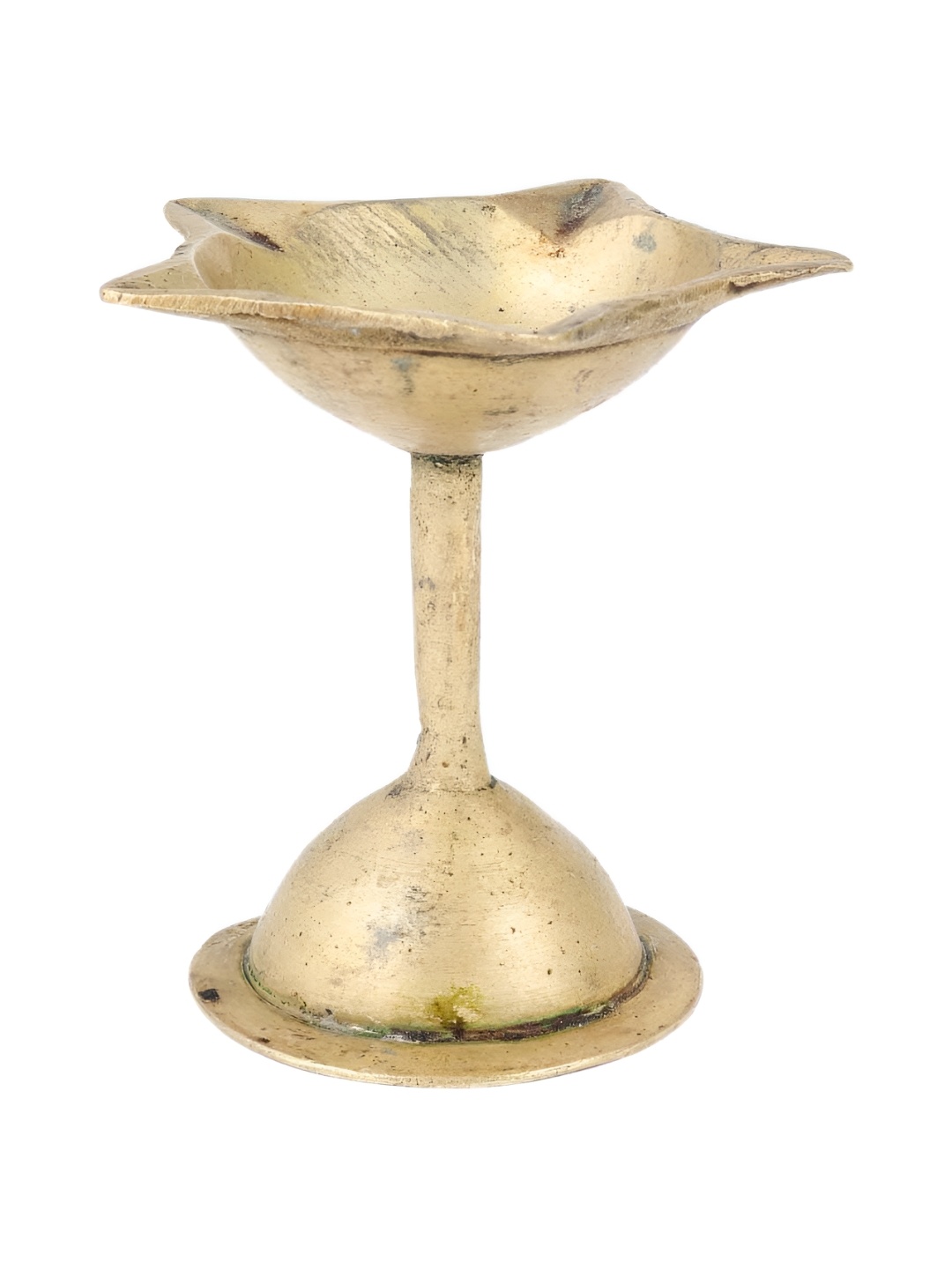 

Indianshelf Gold-Toned Textured Brass Diya Pooja Essentials