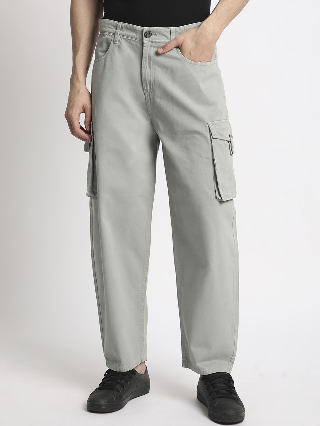 

Bene Kleed Men Classic Loose Fit Cargos Trouser, Grey
