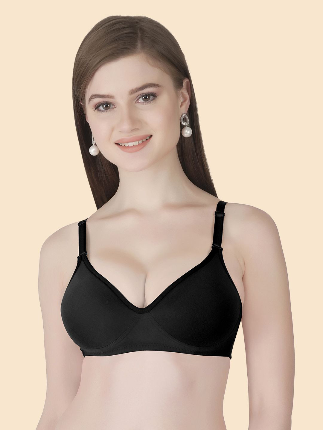 

Joomie Women Bra Full Coverage Lightly Padded, Black