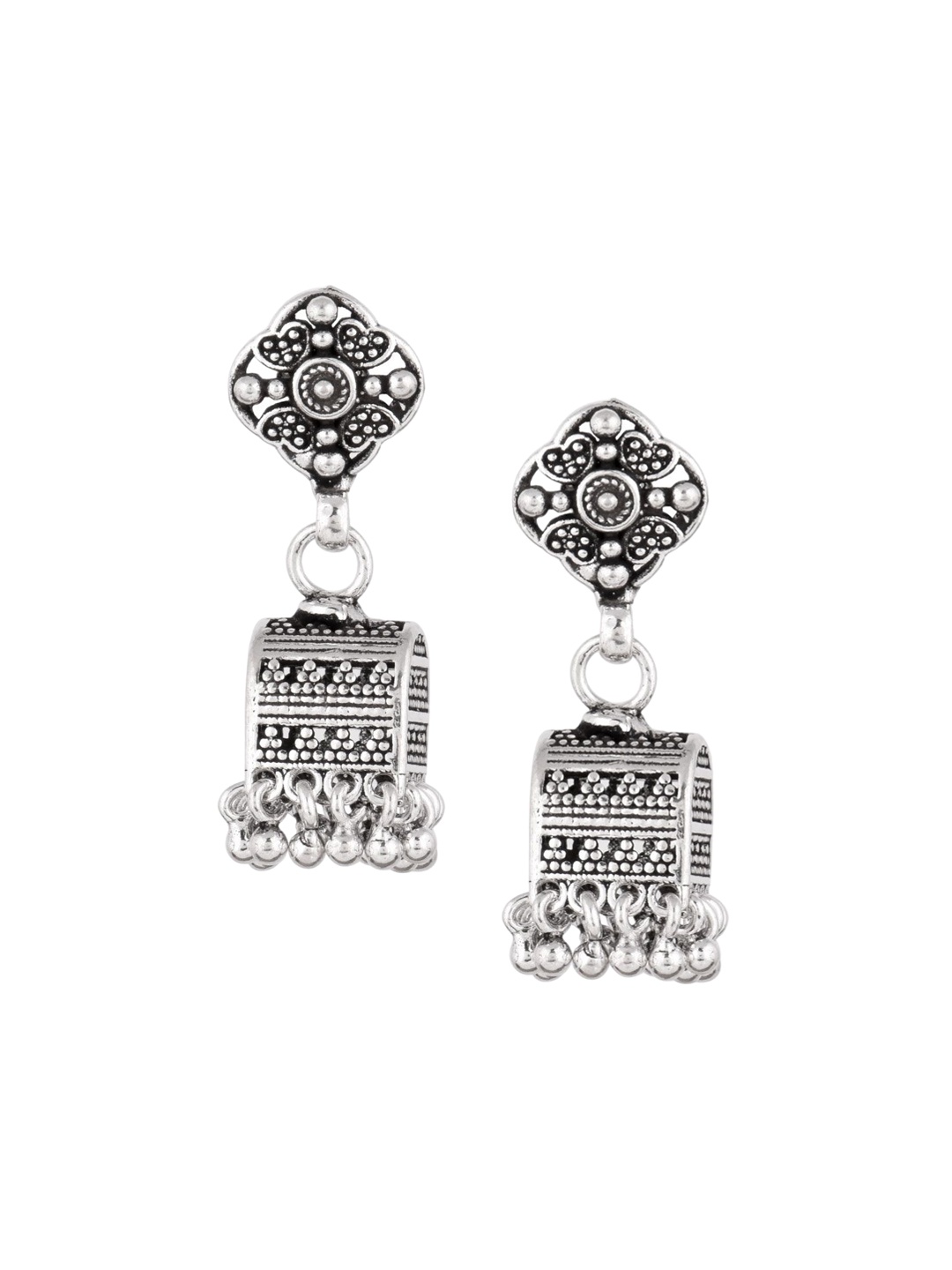 

Indianshelf 92.5 Sterling Silver Dome Shaped Jhumkas