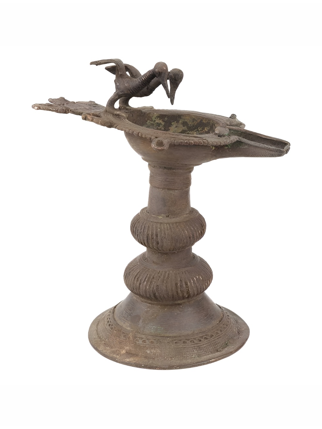 

Indianshelf Bronze Antique Twin Bird Deepak Diya Pooja Essentials