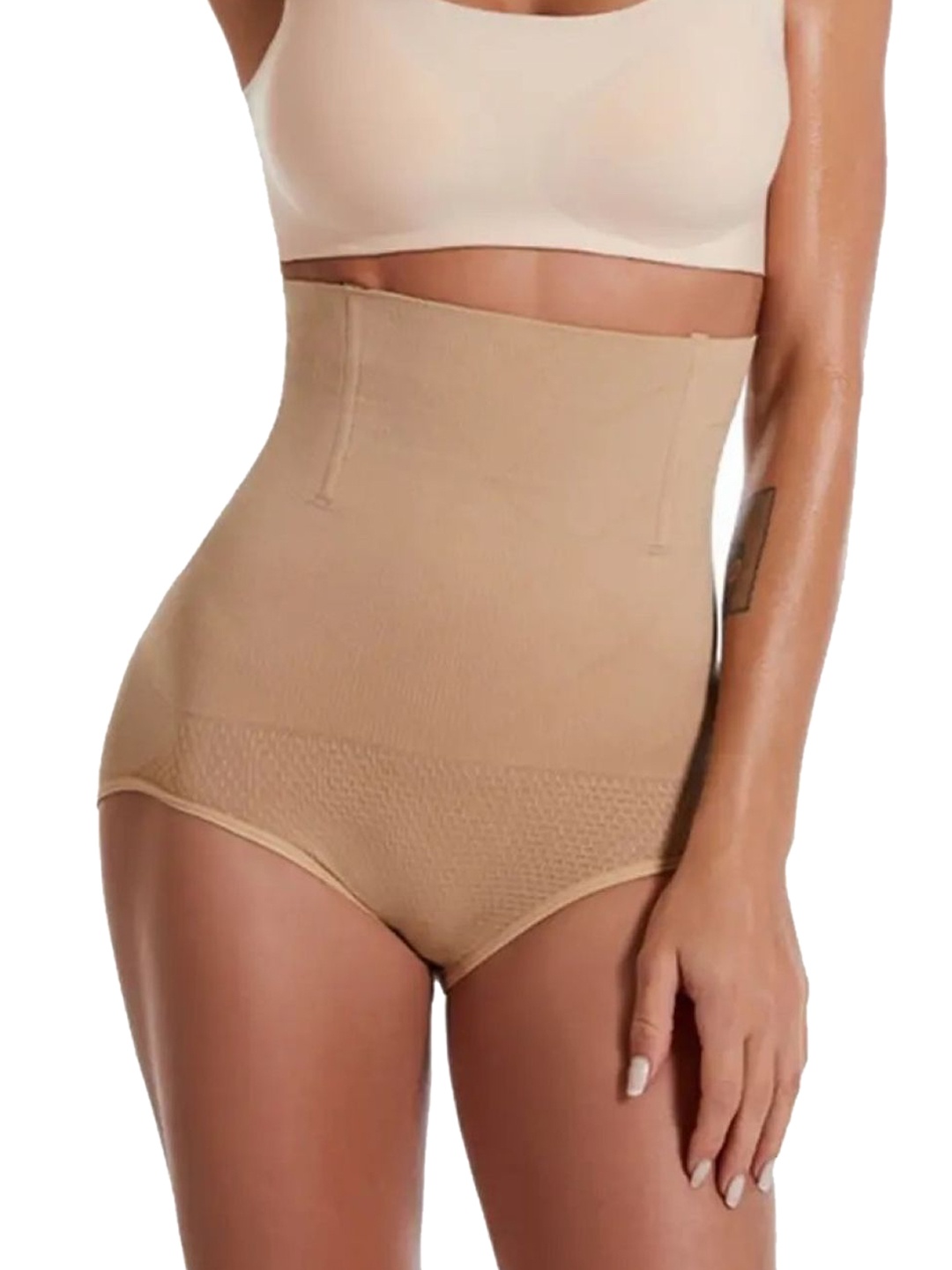 

Poftik Women High Waisted Wired Tummy Shapewear, Beige