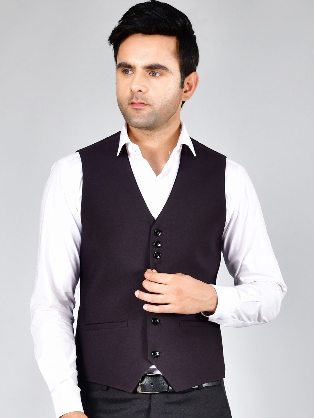 

LA'SCOOT V-Neck Sleeveless Waistcoat, Purple