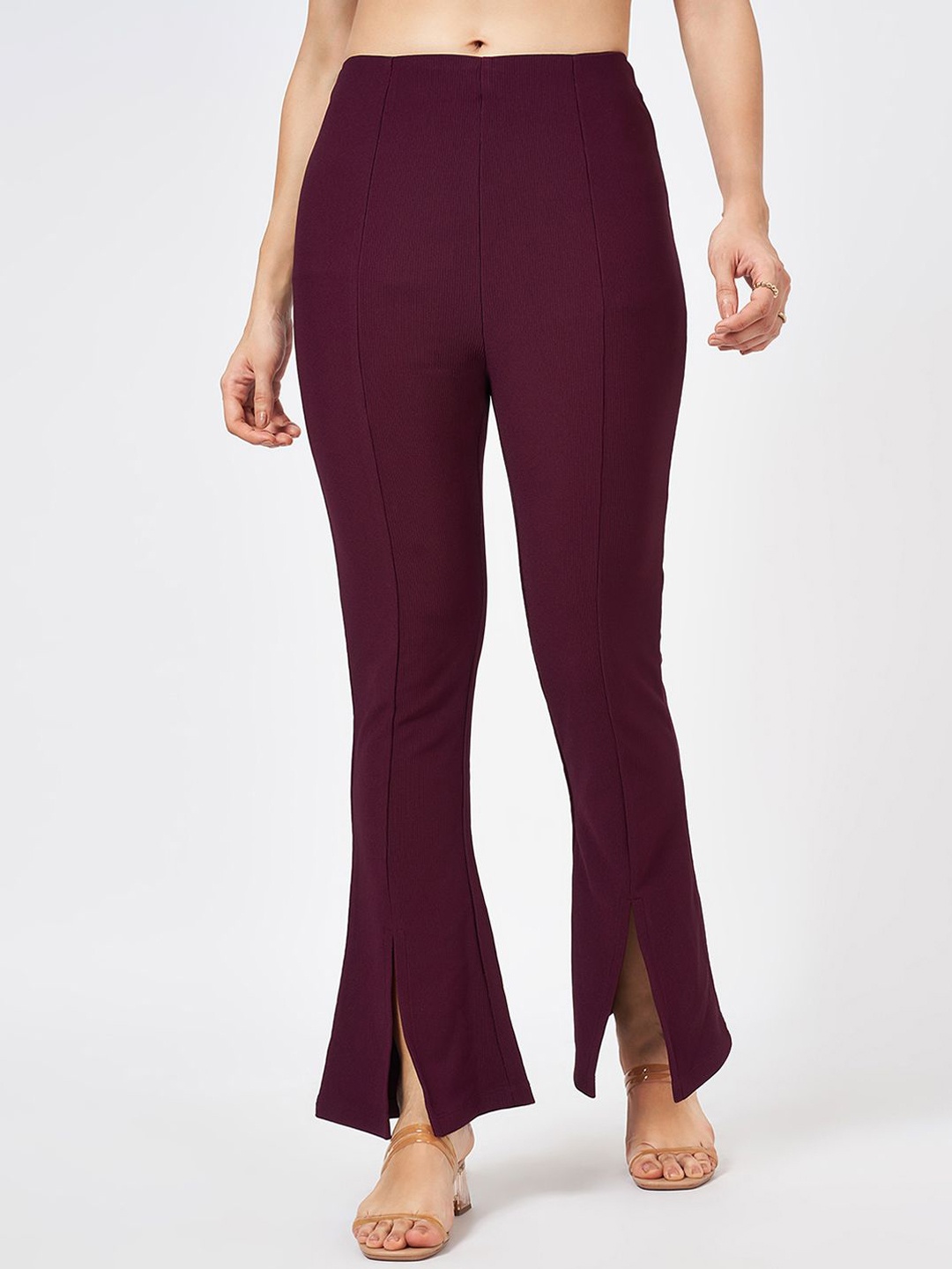 

Honey by Pantaloons Women Mid-rise Solid Trouser, Burgundy