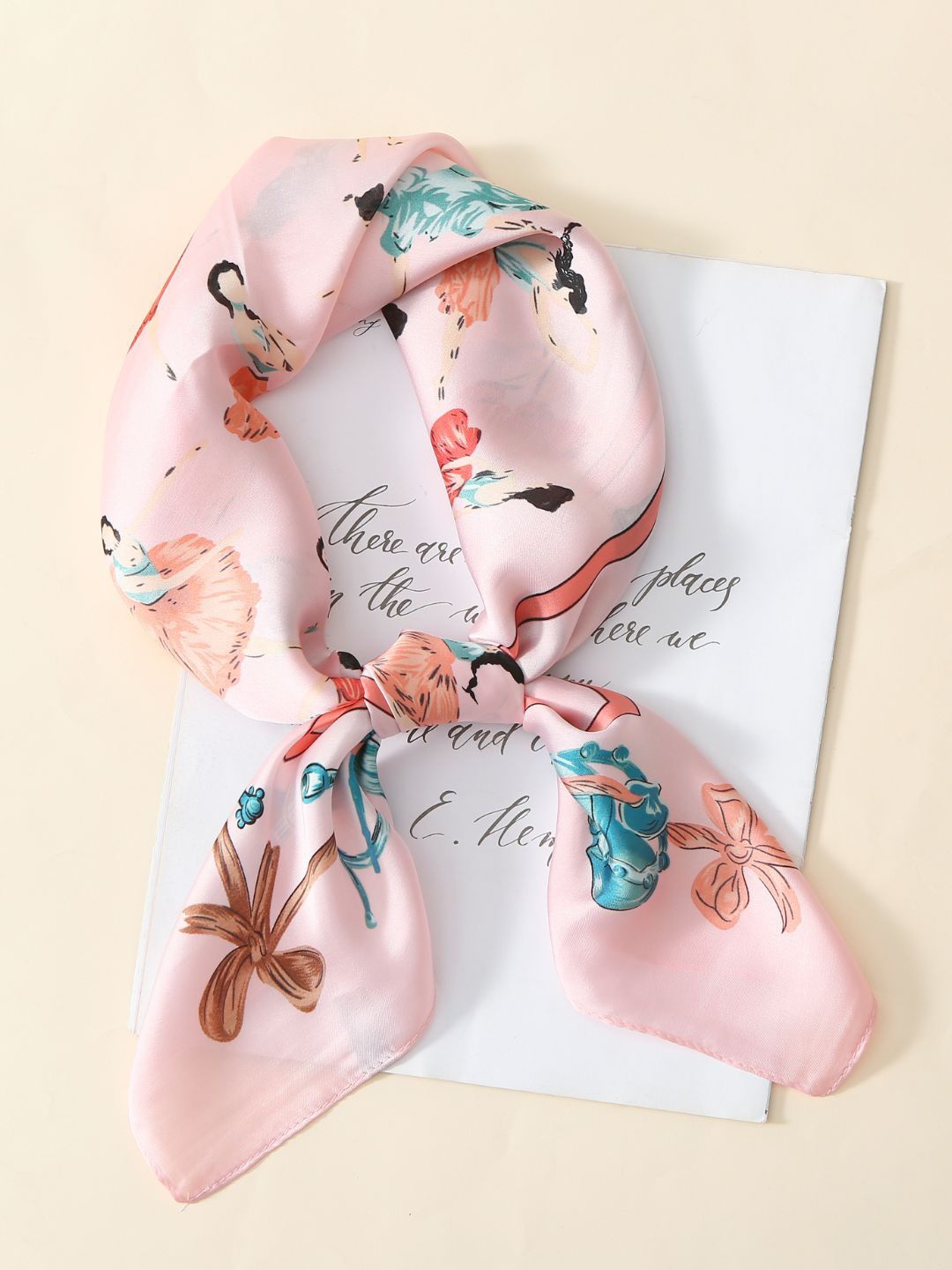 

CrossKulture Women Printed Satin Scarf, Pink