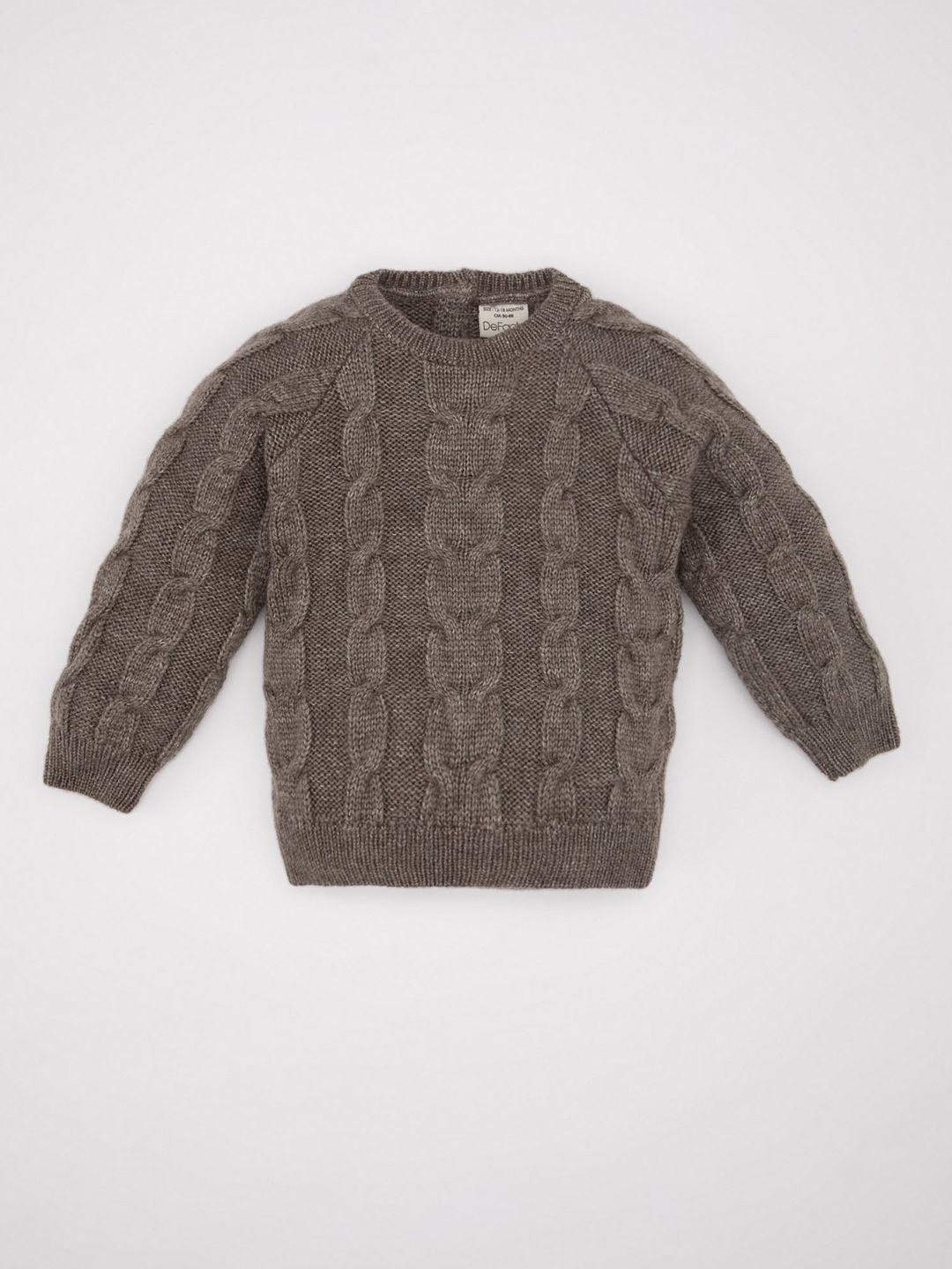 

DeFacto Boys Cable Knit Pullover, Brown