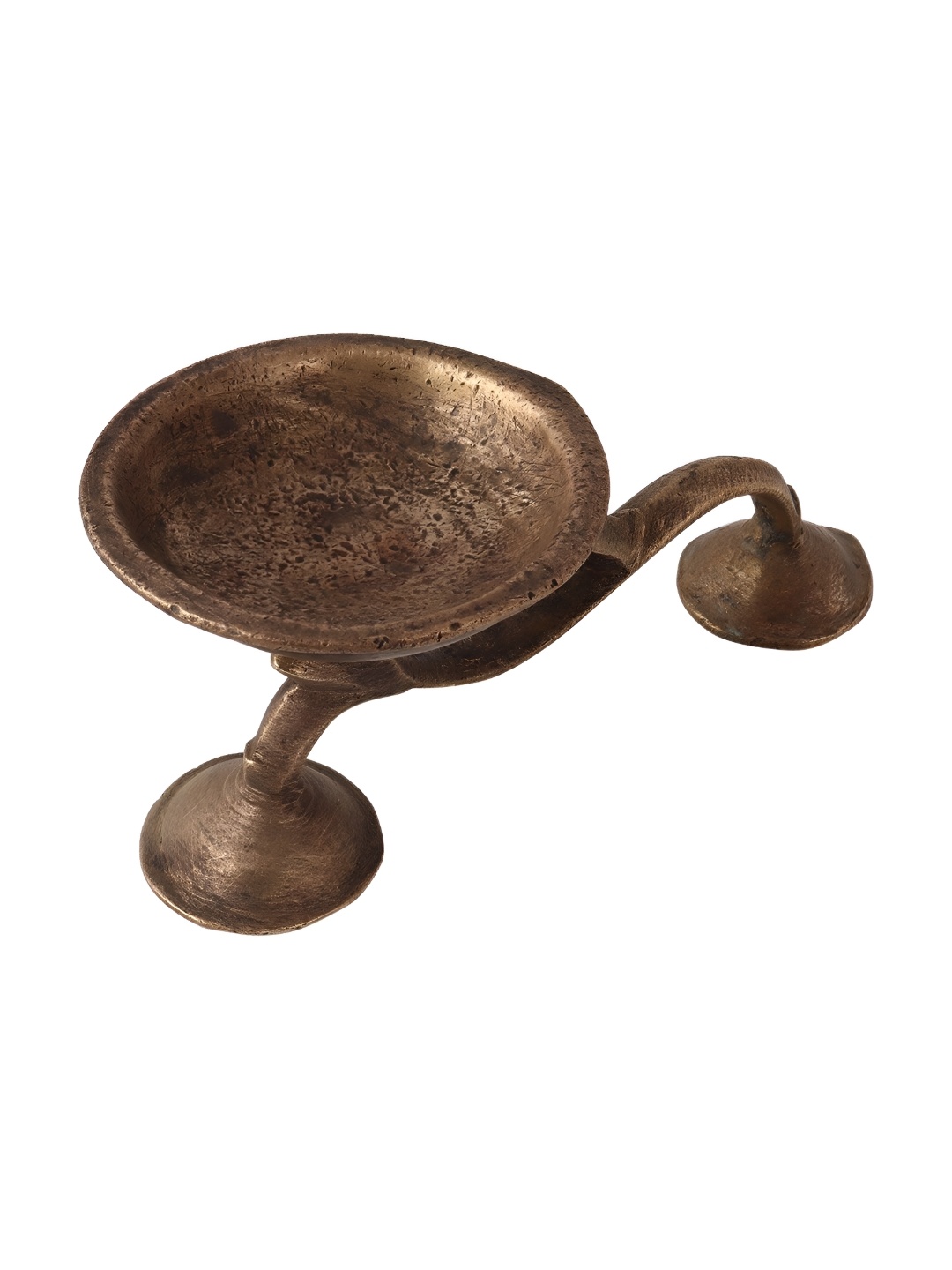 

Indianshelf Bronze Toned Textured Brass Pooja Diya