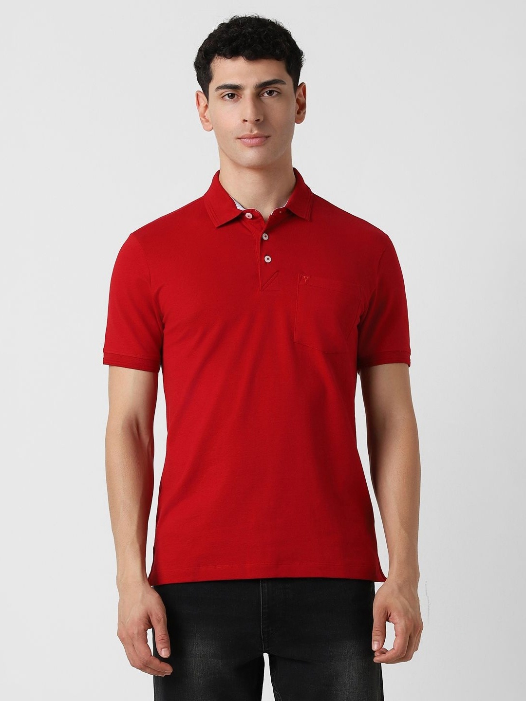 

Van Heusen Sport Men Solid Polo Collar Cotton T-shirt, Red