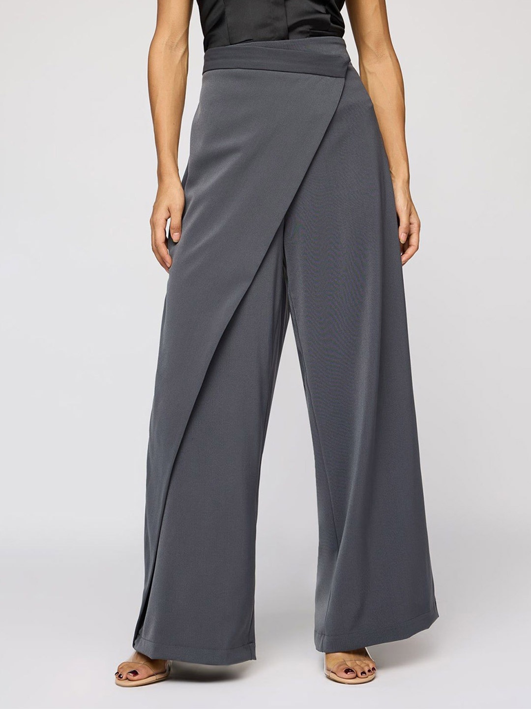 

FREAKINS Women Pareo Korean Pant, Grey