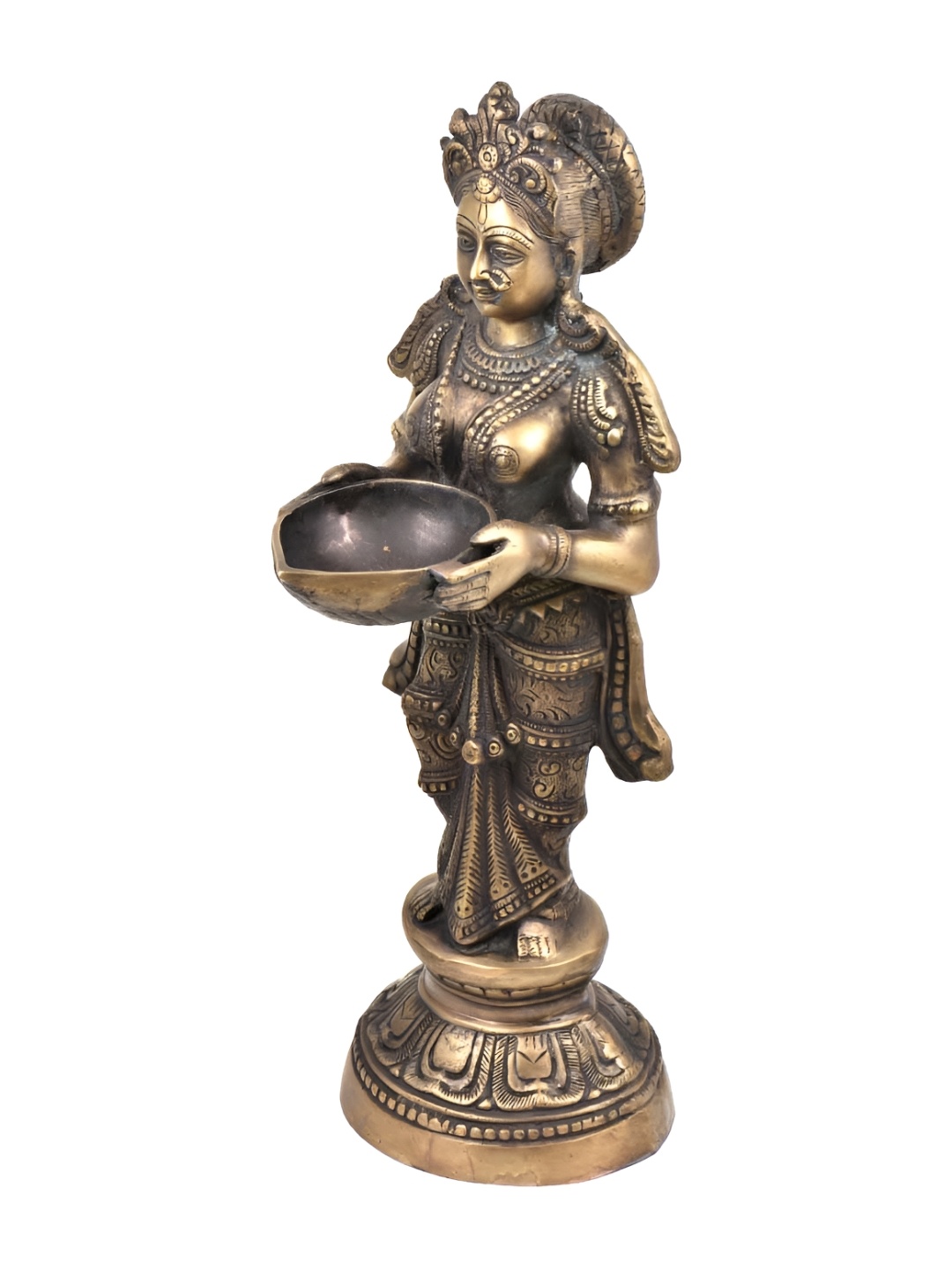 

Indianshelf Bronze and Black Textured Brass Diwali Pooja Diya