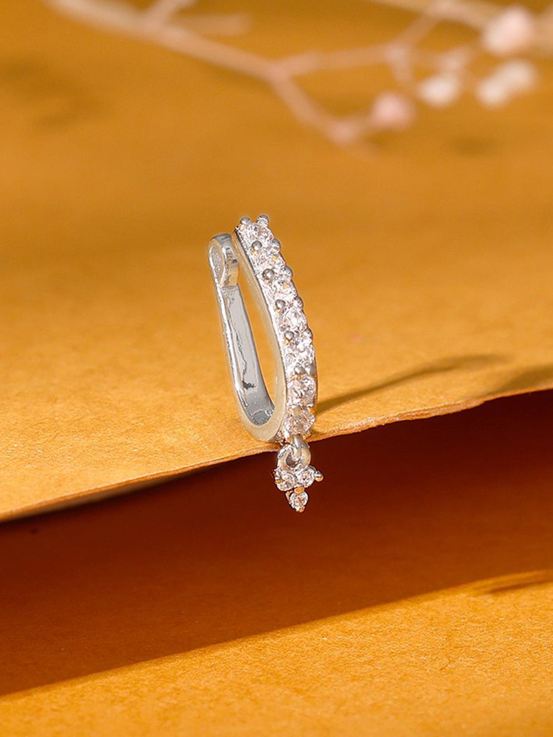 

GIVA Rhodium Plated 925 Silver Artificial Stones Ring Nosepin