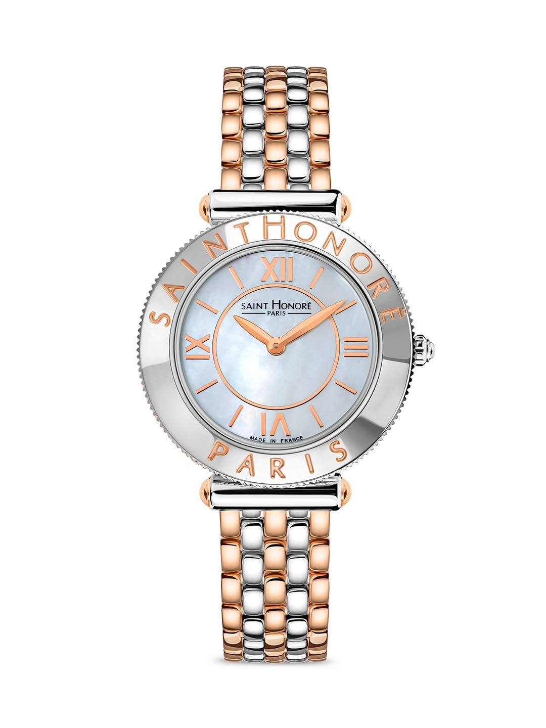 

SAINT HONORE PARIS Women Gala Quartz White Round Watch- GA721192-6BYRR, Rose gold