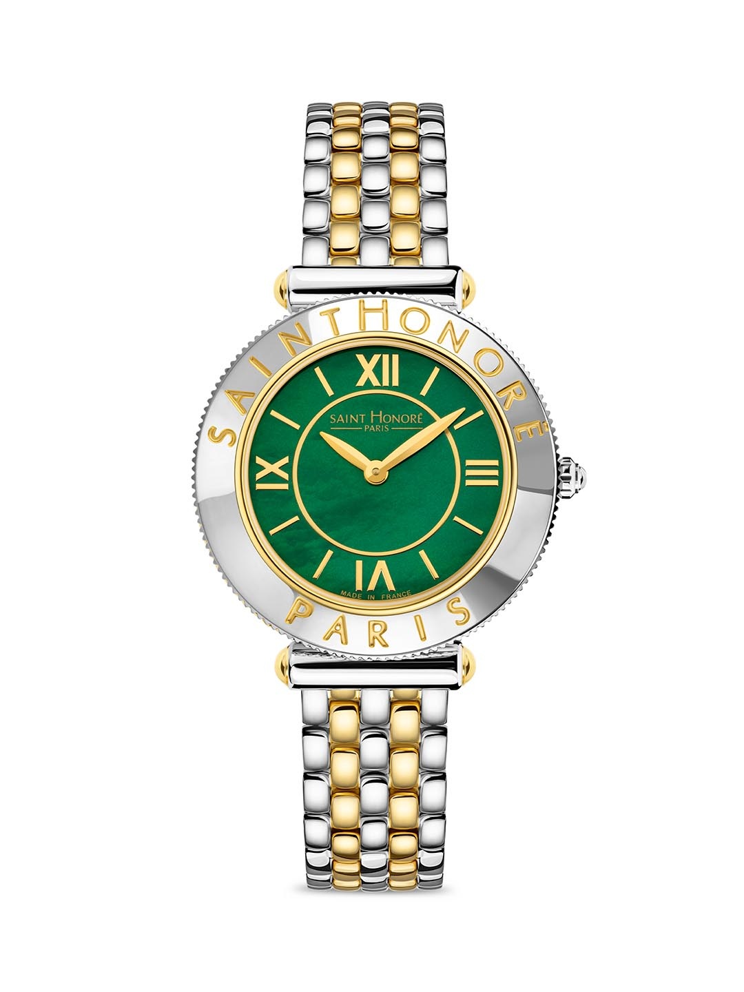 

SAINT HONORE PARIS Women Gala Quartz Green Round Watch- GA721192-4VYRT, Silver