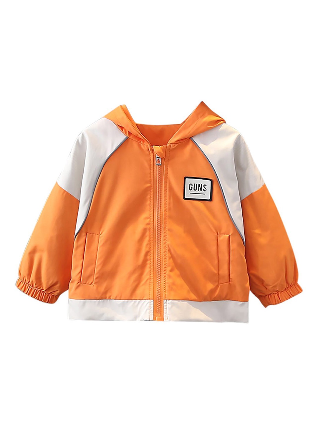 

StyleCast x Revolte Unisex Kids Colourblocked Hooded Lightweight Sporty Jacket, Orange