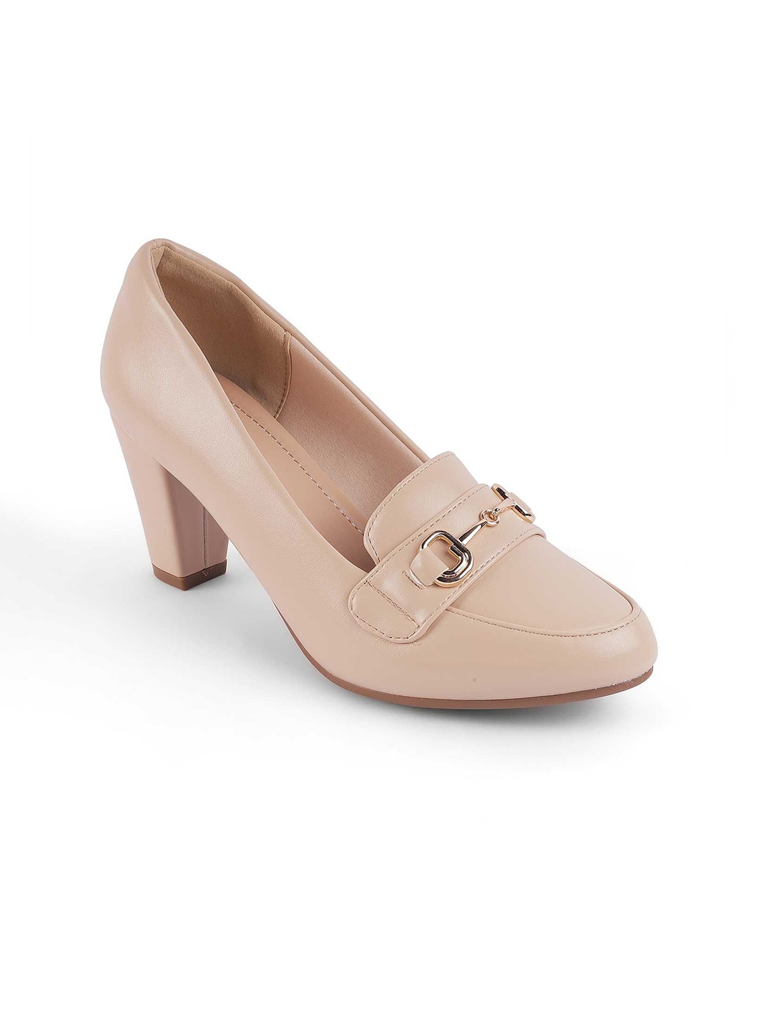 

Tresmode Work Slim Heeled Pumps with Buckles, Beige
