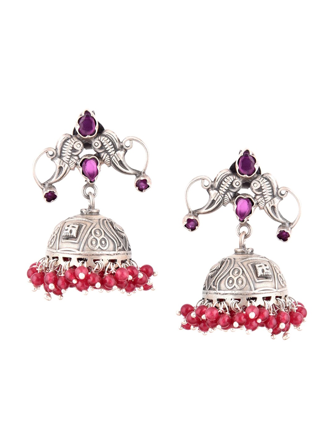 

Indianshelf 92.5 Sterling Silver Dome Shaped Jhumkas