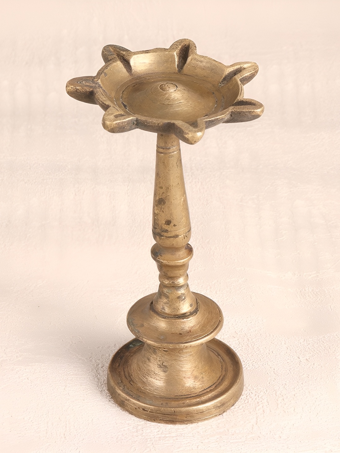 

Indianshelf Gold Toned Textured Brass Pooja Diya Pooja Essentials, Bronze