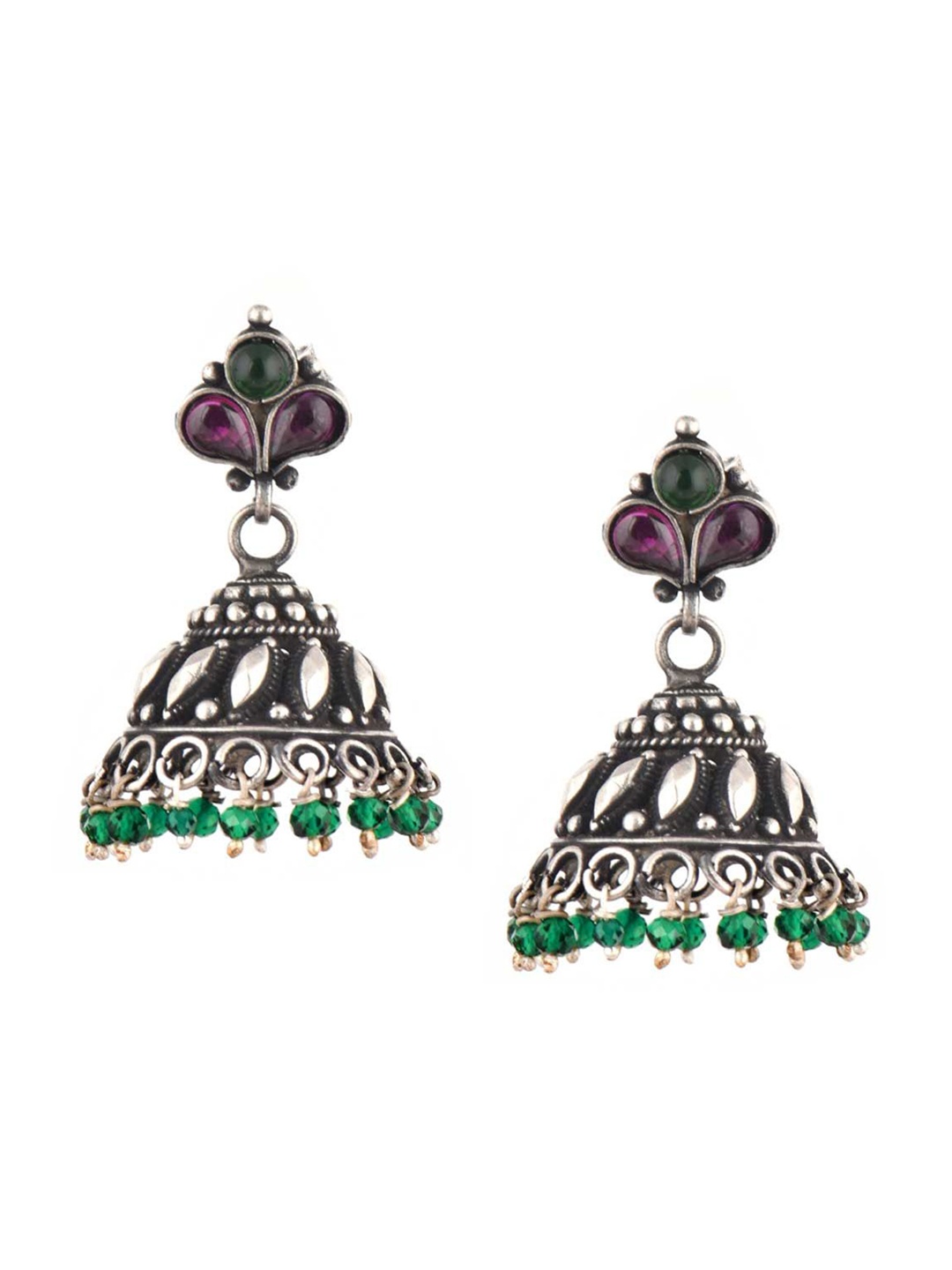 

Indianshelf 92.5 Sterling Silver Contemporary Jhumkas