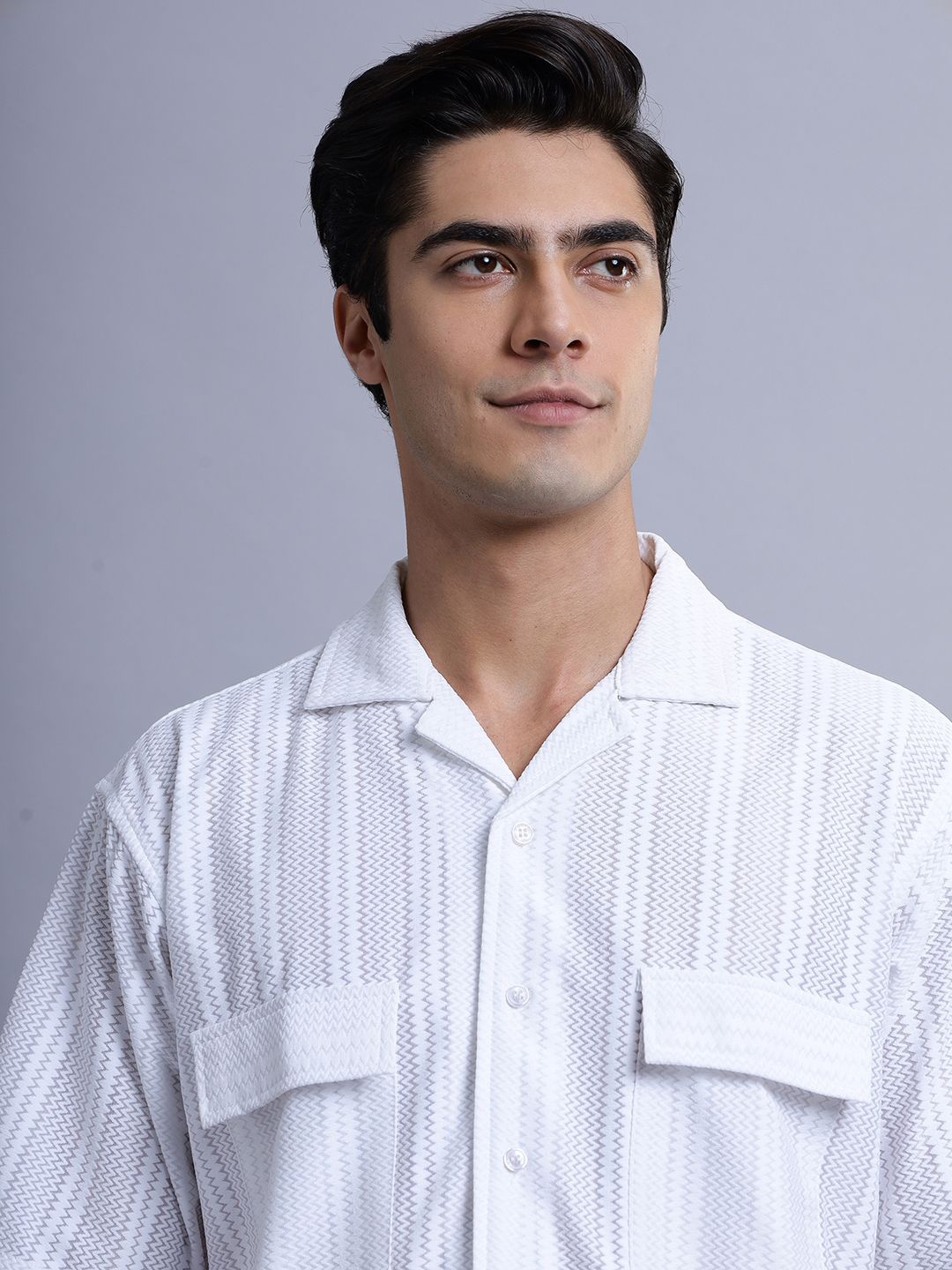 

N AND J Men Opaque Cotton Casual Slim Fit Shirt, White