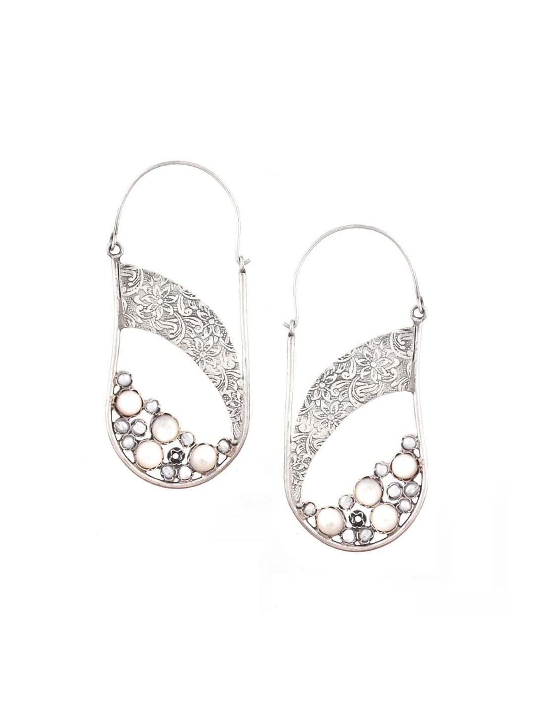 

Indianshelf 92.5 Sterling Silver Contemporary Hoop Earrings