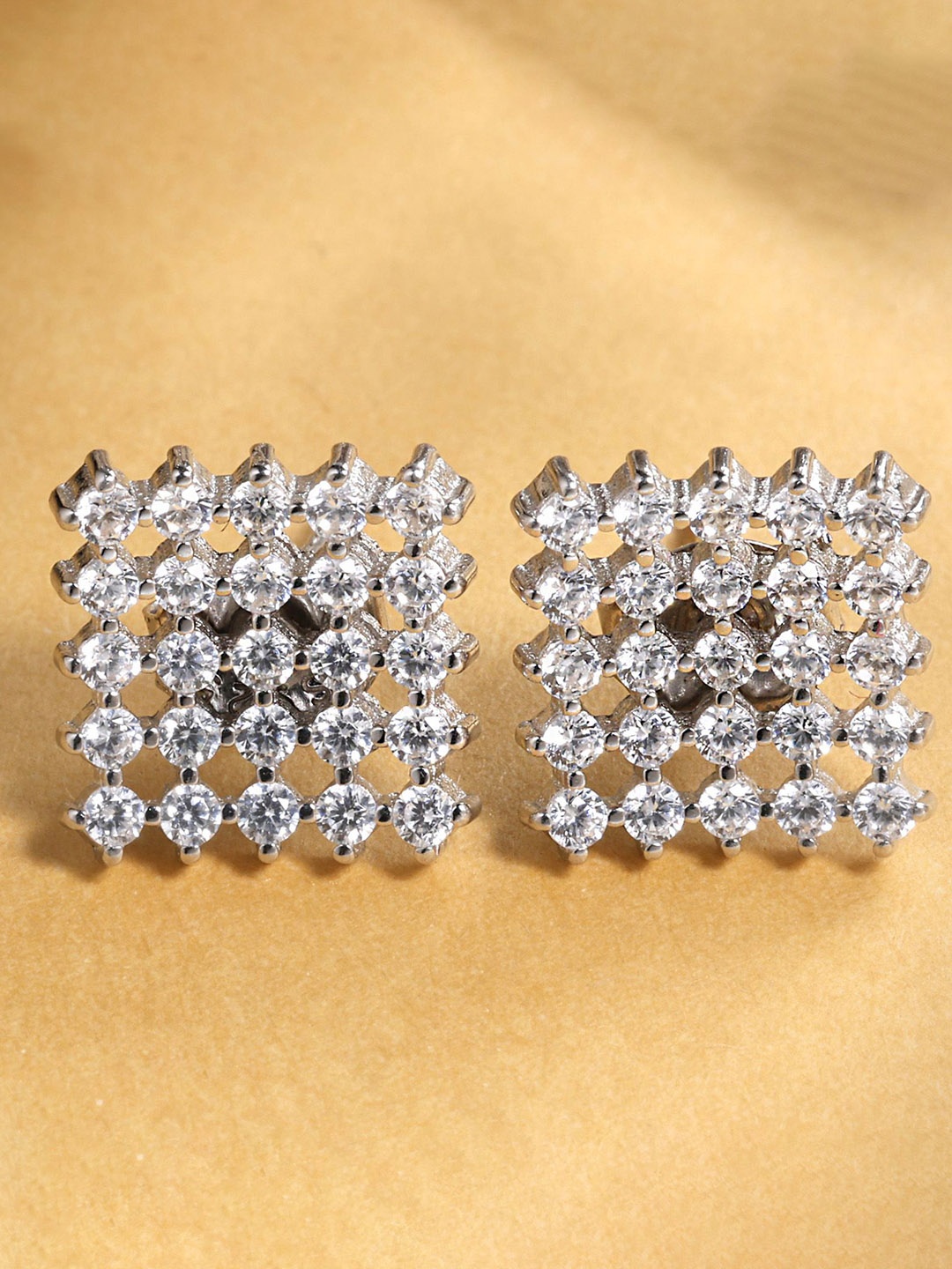 

DEESSA 925 Sterling Silver Rhodium-Plated Contemporary Stud