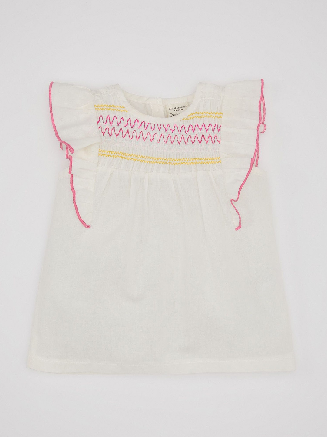 

DeFacto Girls Cotton Embroidered A-Line Dress, White