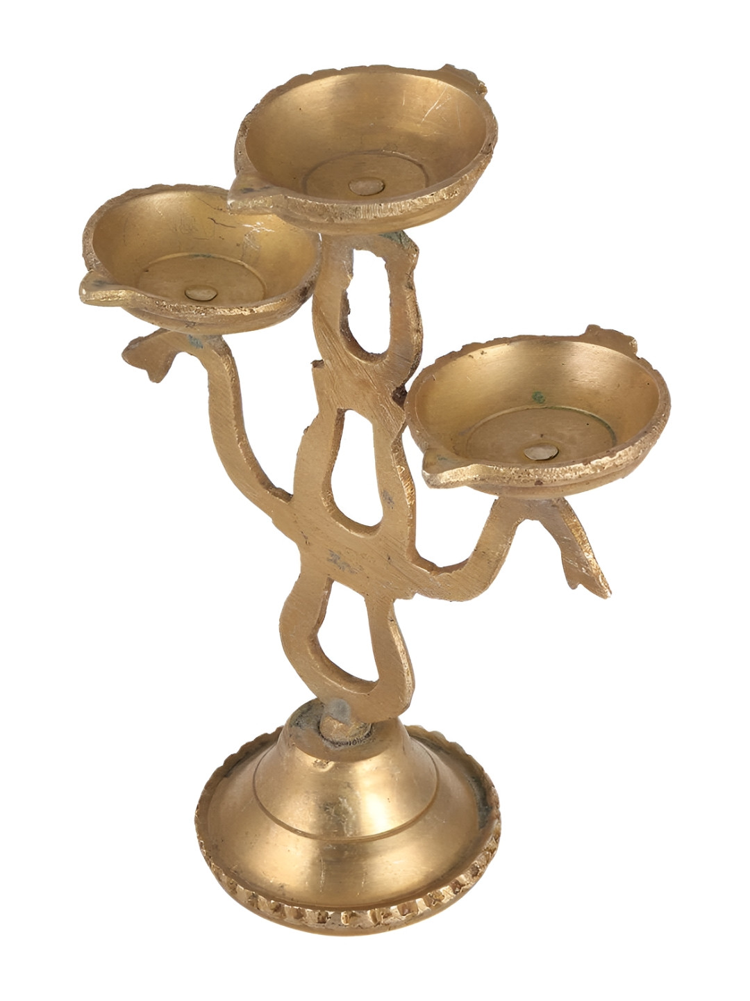 

Indianshelf Textured Brass Diwali Diya, Gold