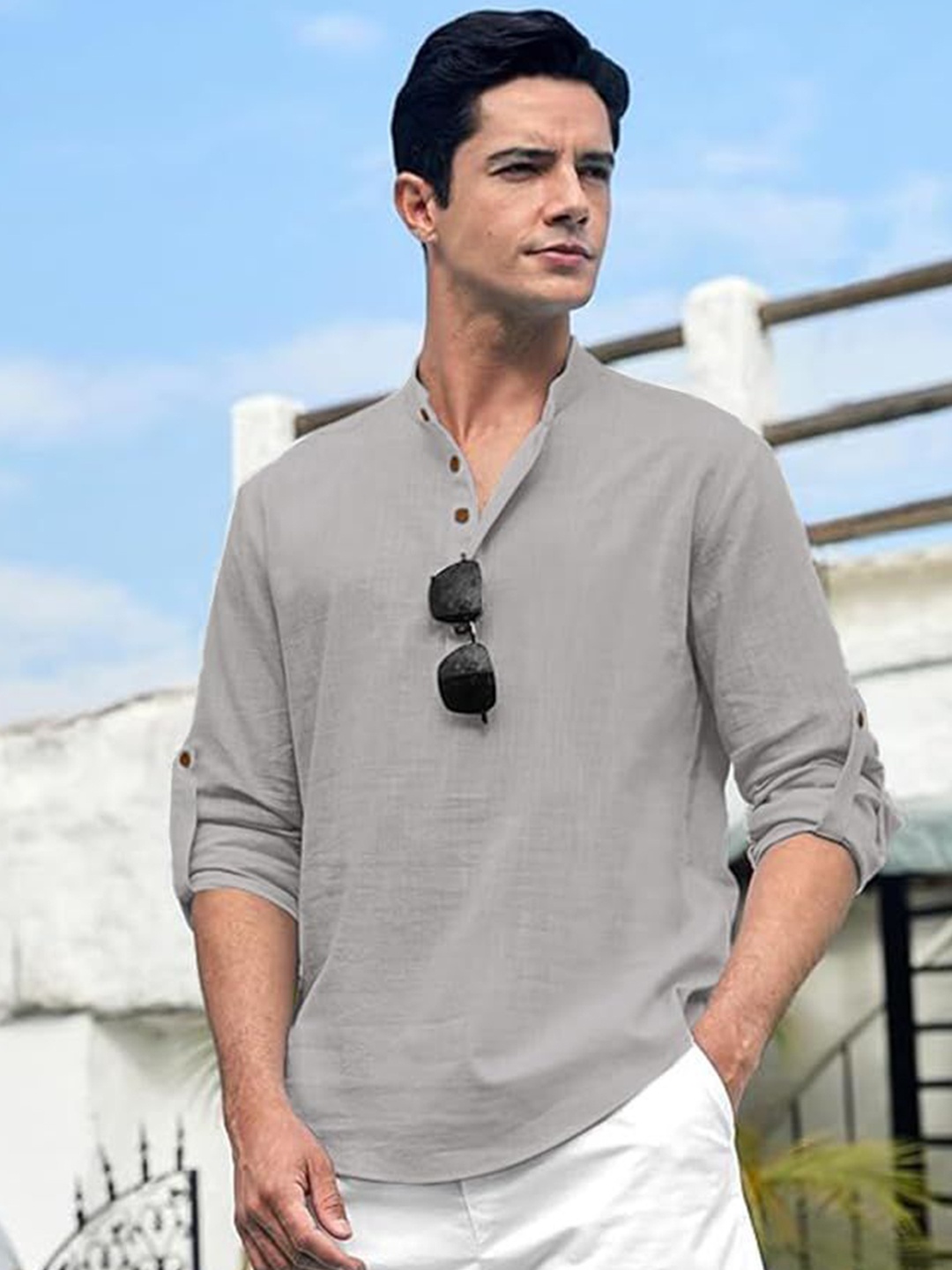 

Vida Loca Men Kurta, Grey