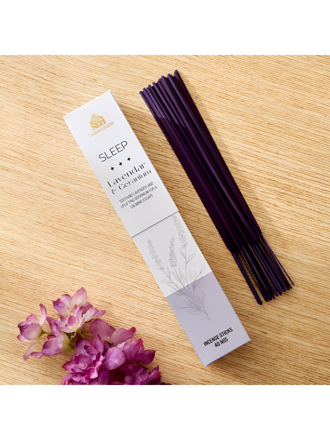 

Home Centre 40 Pieces Purple Lavender & Geranium Incense Sticks Home Fragrances