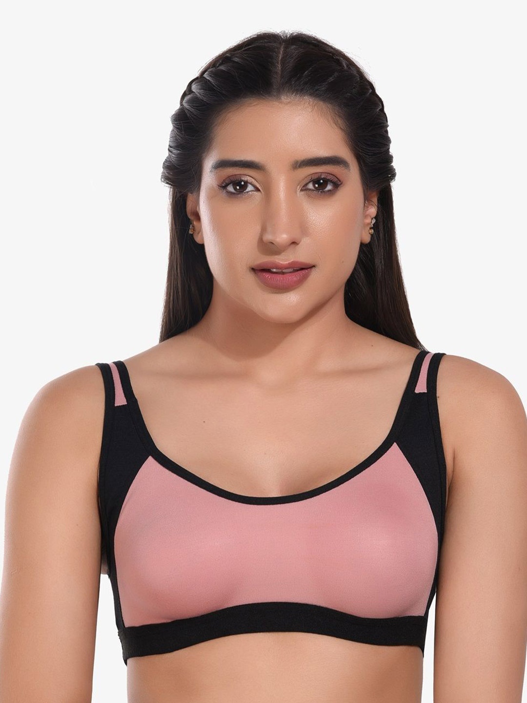 

Bruchi CLUB Colourblocked Full Coverage Sports Bra, Pink