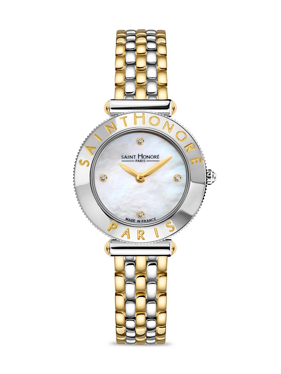 

SAINT HONORE PARIS Women Gala Quartz White Round Watch- GA721172-4BYDT, Gold