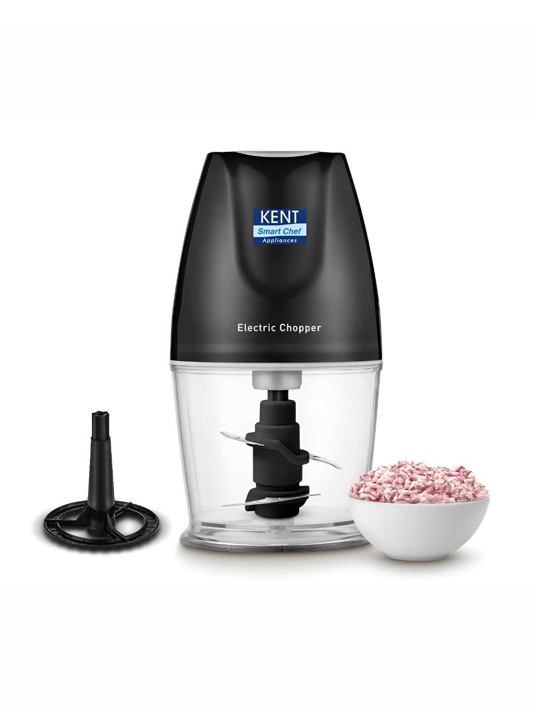 

KENT 250 Watts Double Blade SS Electric Chopper - To Chop Mince Puree & Whisk - 400ml, Black
