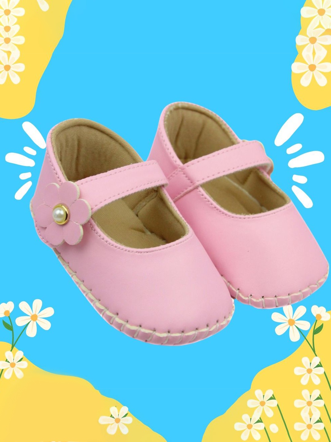 

NESKA MODA Girls Cotton Booties, Pink