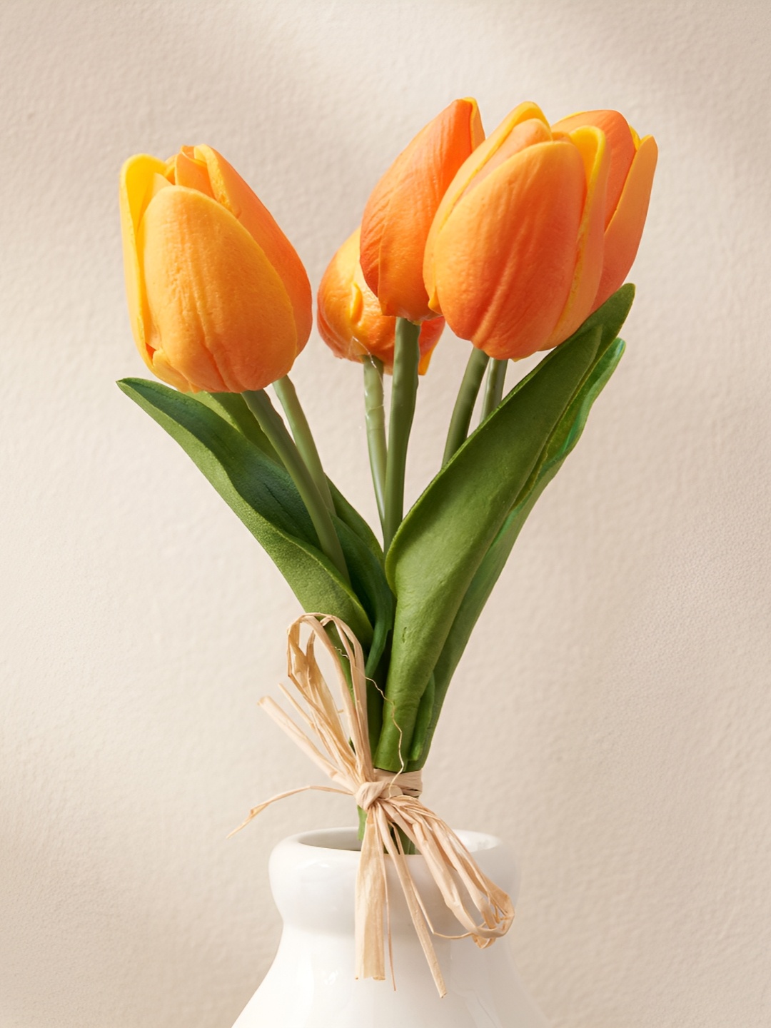 

Home Centre Orange & Green Tulip Artificial Flower