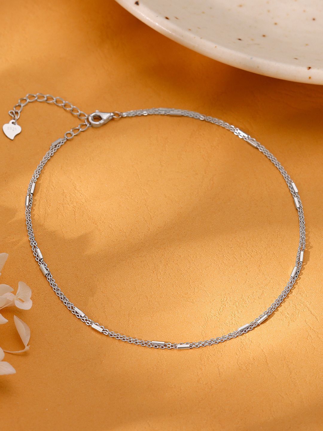 

GIVA 925 Sterling Silver Rhodium-Plated Fantastic Shine Anklet