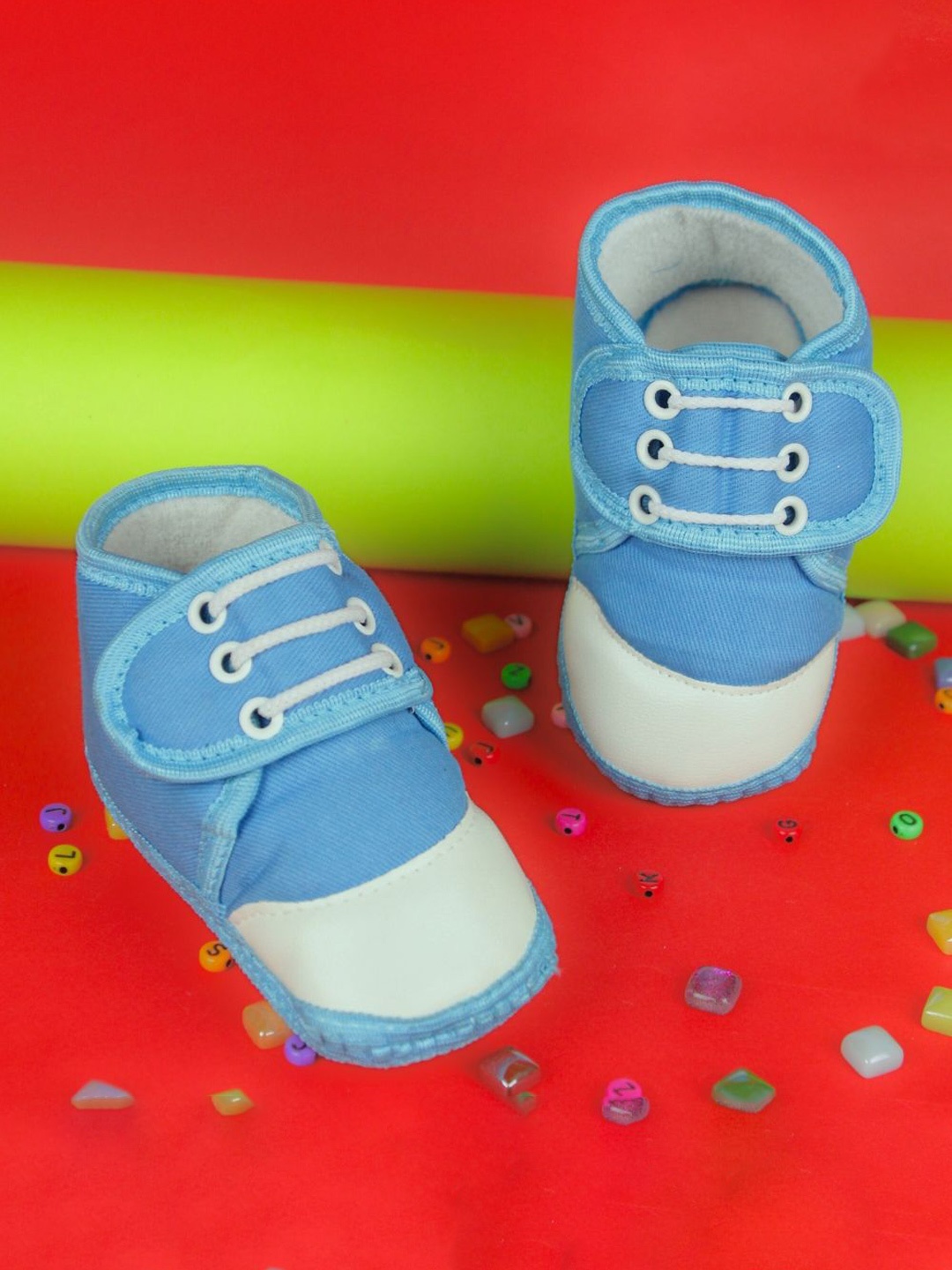 

NESKA MODA Unisex Kids Cotton Booties, Blue