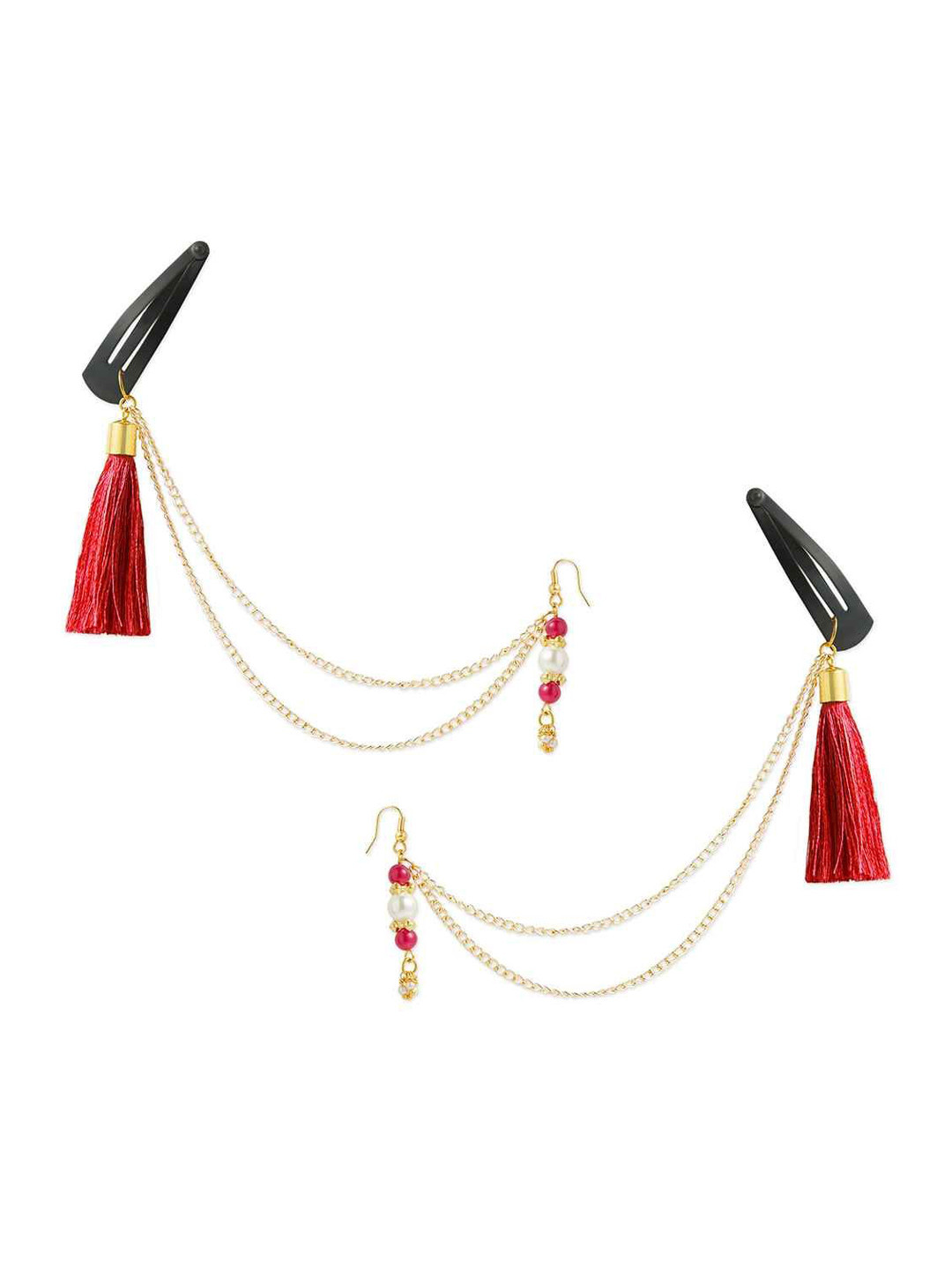 

RIBBON CANDY Classic Ear Cuff Earrings, Red