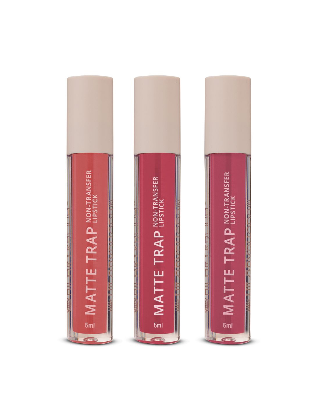 

Hilary Rhoda Set Of 3 Matte Trap Party Trio Liquid Lipstick- 5ml Each-03-06-07, Pink