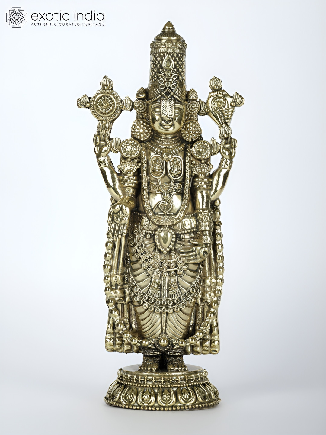 

Exotic India Gold-Toned Tirupati Balaji Religious Idol Showpiece