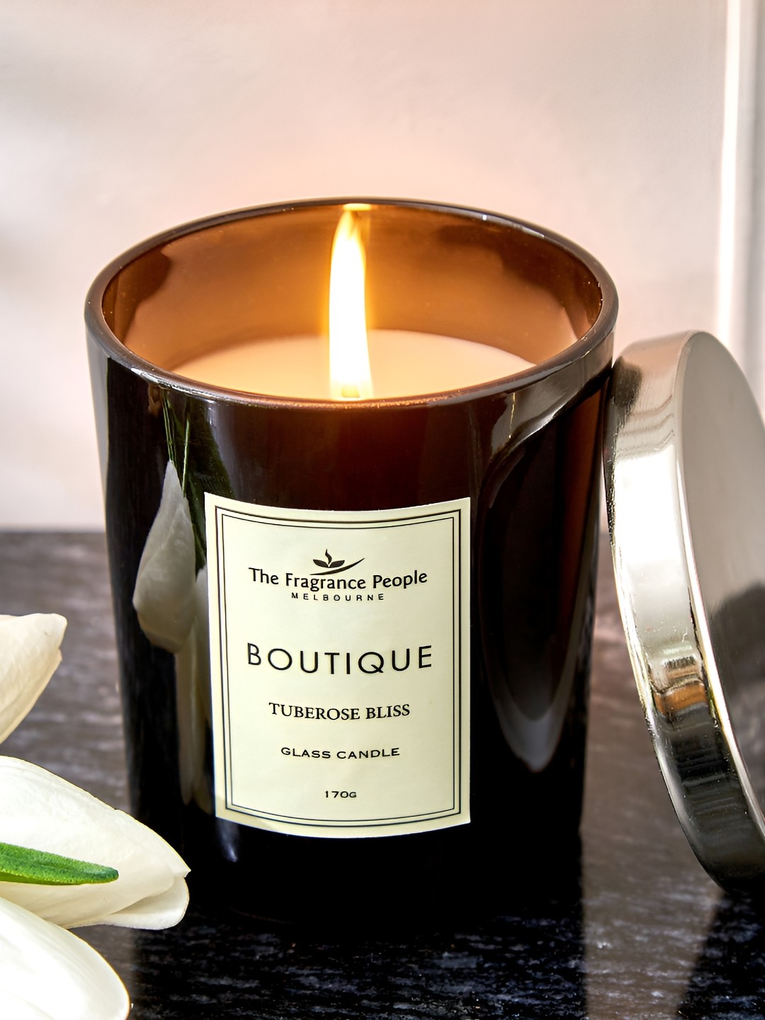 

Home Centre Boutique Black Printed Scented Jar Candle