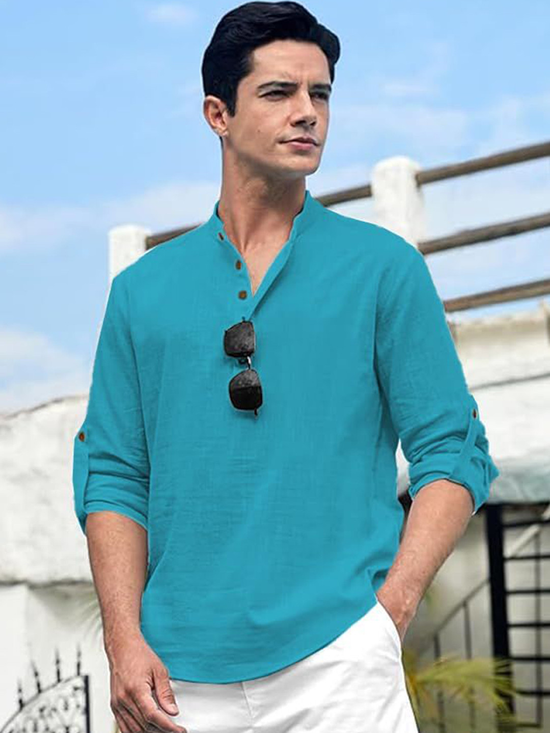 

Vida Loca Men Kurta, Fluorescent green