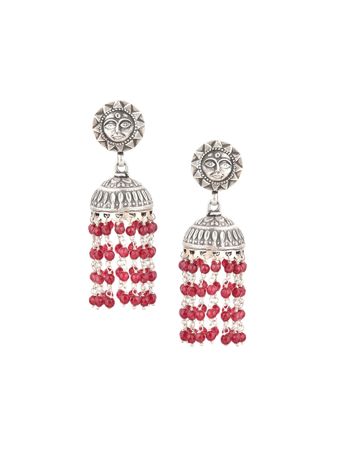 

Indianshelf 92.5 Sterling Silver Beaded Dome Shaped Jhumkas