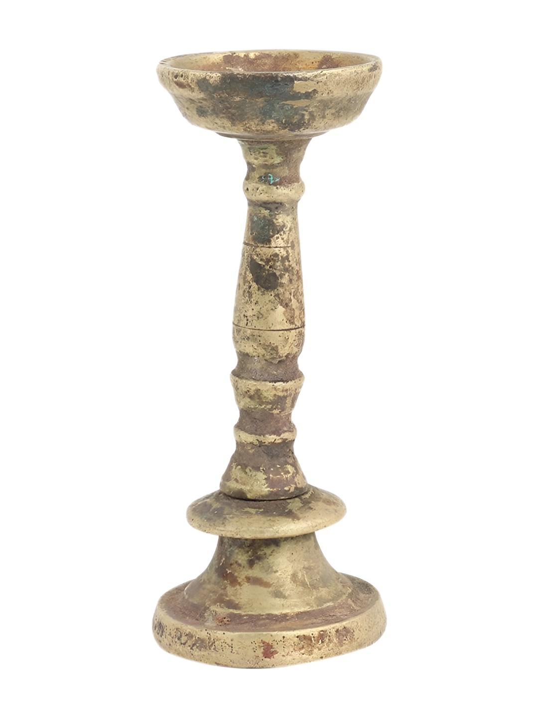

Indianshelf Bronze-Toned Textured Brass Diya Pooja Essentials