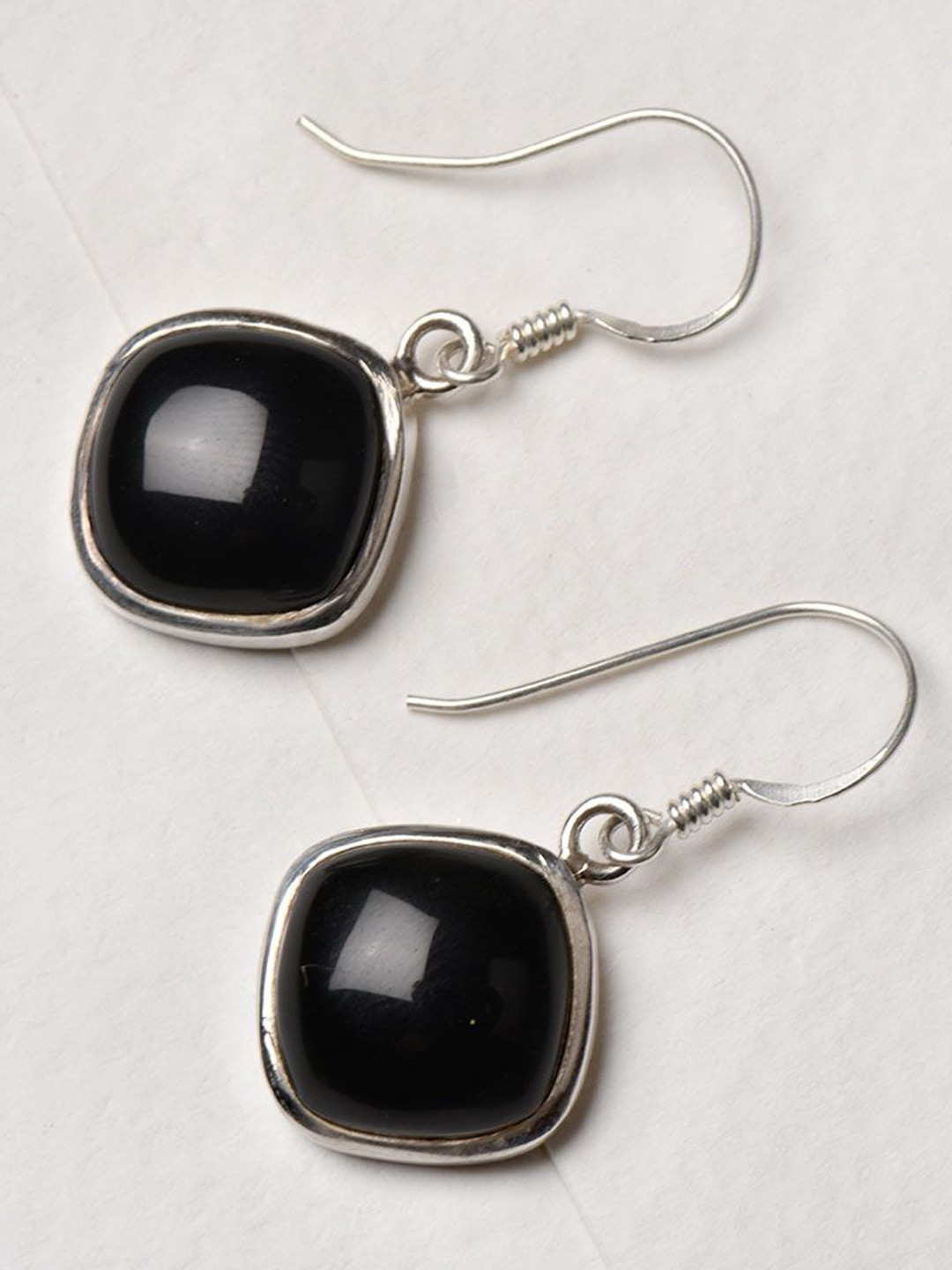 

Indianshelf 92.5 Sterling Silver Stone Studded Contemporary Drop Earrings